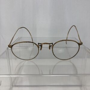 Vintage Antique Shuron Gold Rimmed Embossed Wire Eyeglasses
